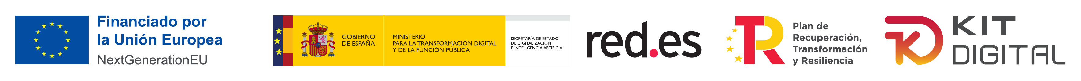 Financiado por la Unión Europea · NextGenerationEU · Gobierno de España · Ministerio para la Transformación Digital y de la Función Pública · red.es · Plan de Recuperación, Transformación y Resiliencia · Kit Digital